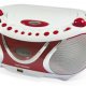 Metronic 477117 impianto stereo portatile Analogico 2 W AM, FM Ciliegio, Bianco Riproduzione MP3 2
