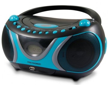 Metronic 477118 impianto stereo portatile Analogico 2 W AM, FM Nero, Blu Riproduzione MP3