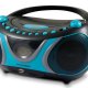 Metronic 477118 impianto stereo portatile Analogico 2 W AM, FM Nero, Blu Riproduzione MP3 2