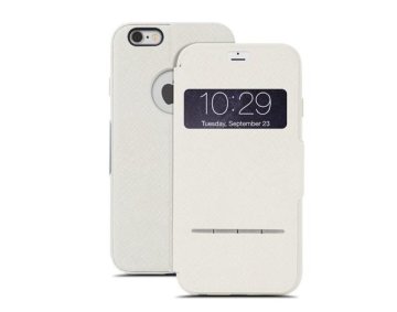 Moshi SenseCover custodia per cellulare 11,9 cm (4.7") Custodia a libro Beige, Bianco