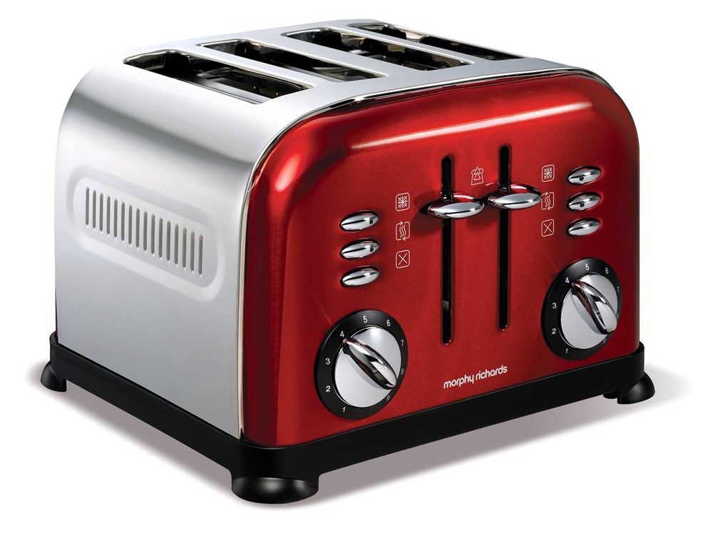 MR44732 - Morphy Richards 44732 tostapane 4 fetta/e 1800 W Metallico, Rosso  - Tostapane - Cottura cibi a Roma - Radionovelli