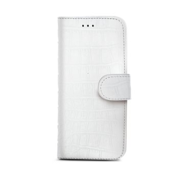 Celly CROCOWIPH6PWH custodia per cellulare 14 cm (5.5") Custodia a borsellino Bianco