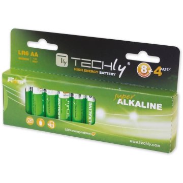 Techly Blister 12 Batterie High Power Stilo AA Alcaline LR06 1,5V (IBT-KAL-LR06-B12T)