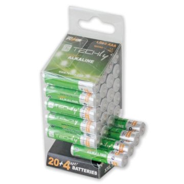 Techly Multipack 24 Batterie High Power Mini Stilo AAA Alcaline LR03 1,5V (IBT-KAL-LR03-B24T)