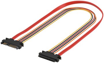 Goobay 93945 cavo SATA 0,3 m SATA 7-pin + 15-pin Nero, Arancione, Rosso, Giallo