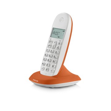 Motorola C1001L Telefono DECT Identificatore di chiamata Arancione, Bianco