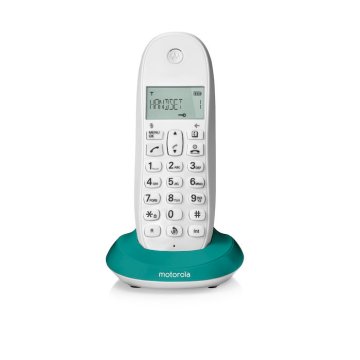 Motorola C1001L Telefono DECT Identificatore di chiamata Turchese, Bianco