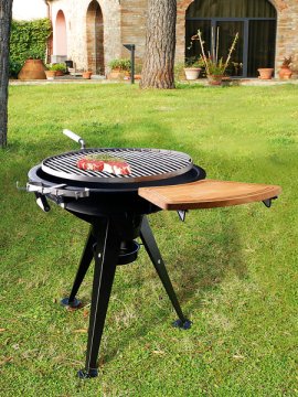 BRANDANI 58228 barbecue per l'aperto e bistecchiera Caminetto A legna Nero, Acciaio inox
