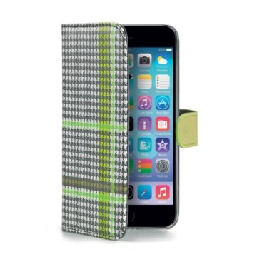 Celly PDPAGEIPH6GR custodia per cellulare Custodia a libro Verde, Grigio