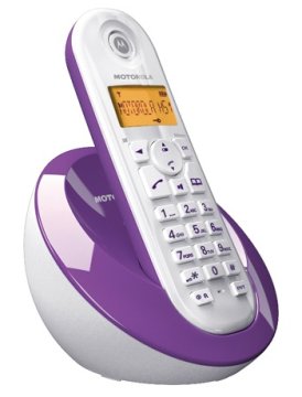 Motorola C601 Telefono DECT Identificatore di chiamata Viola, Bianco