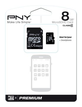 PNY 8GB MicroSDHC+SD Adapter Classe 4