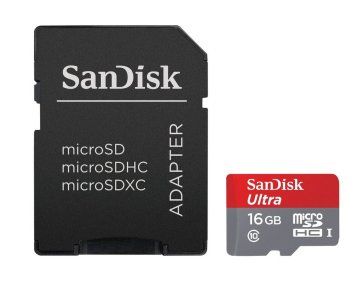 SanDisk microSDHC Ultra 16GB + SD UHS Classe 10