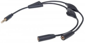 Manhattan 393980 cavo audio 0,3 m 3.5mm 2 x 3.5mm Nero