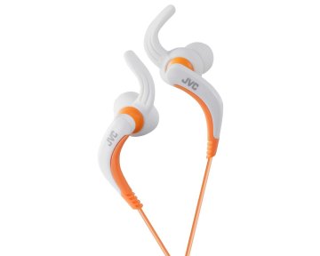 JVC HA-ETX30-W-E Cuffie Cablato A clip Sport Arancione, Bianco