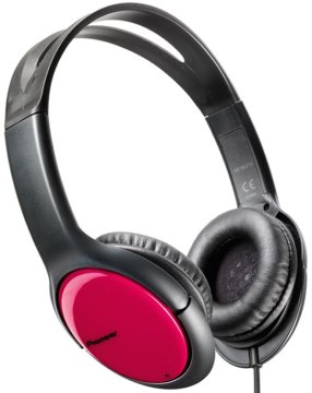 Pioneer SE-MJ711 Cuffie Cablato A Padiglione MUSICA Nero, Rosso