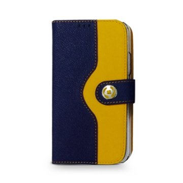 Celly ONDAIPH6BL custodia per cellulare Custodia a libro Blu, Giallo