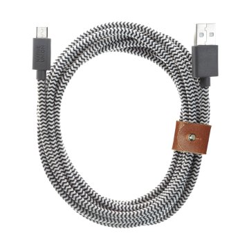 Native Union BELT-MUSB-ZEB-3 cavo USB 3 m Micro-USB A USB A Nero, Bianco