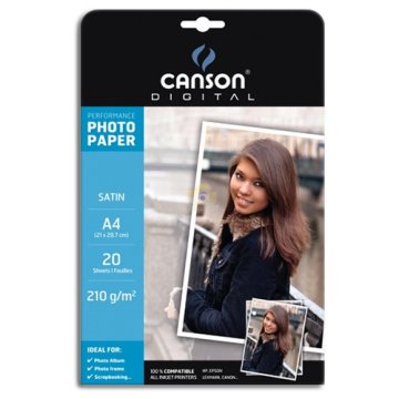 Canson C200004322 carta fotografica A4 Bianco Lucida