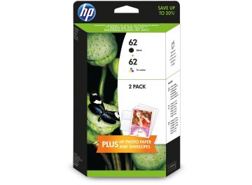 HP 62 2-pack Nero/Tri-color Original Ink Cartridges cartuccia d'inchiostro 2 pz Originale Nero, Ciano, Magenta, Giallo