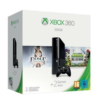 Microsoft Xbox 360, 500GB + Plants vs Zombies: Garden Warfare, Fable Anniversary Wi-Fi Nero