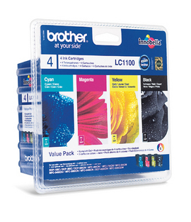 Brother LC1100VALBPRF cartuccia d'inchiostro 4 pz Originale Resa standard Nero, Ciano, Magenta, Giallo