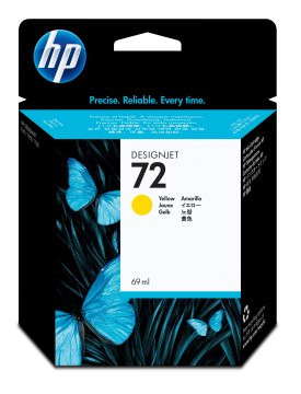 HP 72 69-ml Yellow DesignJet Ink Cartridge cartuccia d'inchiostro 1 pz Originale Resa standard Giallo