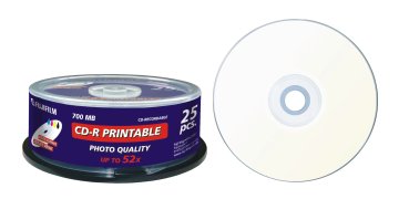 Fujifilm CD-R printable 700MB inkjet consumer 25-spindle 52x 25 pz