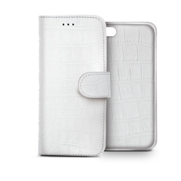 Celly CROCOAIPH6PWH custodia per cellulare 14 cm (5.5") Custodia a libro Bianco
