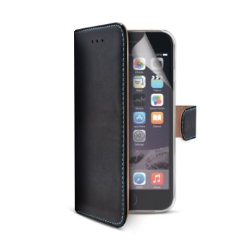Celly PELLEIPH6BK custodia per cellulare 11,9 cm (4.7") Custodia a borsellino Nero