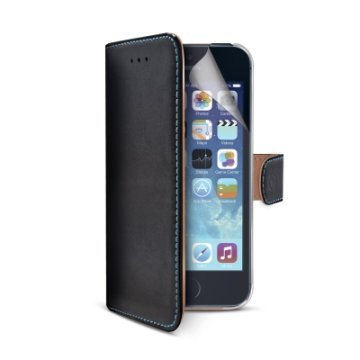 Celly PELLEIPH5BK custodia per cellulare 10,2 cm (4") Custodia a borsellino Nero