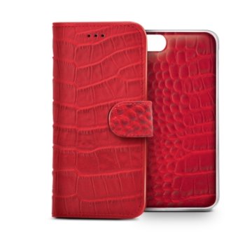 Celly CROCOAIPH5RD custodia per cellulare 10,2 cm (4") Custodia a borsellino Rosso