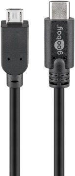 Goobay 67992 cavo USB 0,6 m USB 2.0 Micro-USB B USB C Nero