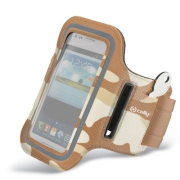 Celly ARMBAND04 custodia per cellulare Fascia da braccio Beige, Mimetico