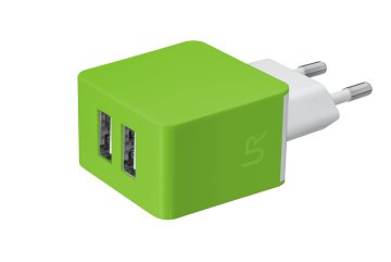 Trust Dual Smartphone Wall Charger MP3, Smartphone Verde AC Interno
