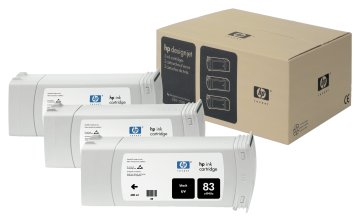 HP 83 3-pack 680-ml Nero DesignJet UV Ink Cartridges cartuccia d'inchiostro 3 pz Originale Resa standard Nero