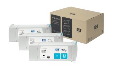 HP 83 3-pack 680-ml Cyan DesignJet UV Ink Cartridges cartuccia d'inchiostro 3 pz Originale Resa standard Ciano