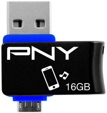 PNY Duo-Link On-The-Go 16GB unità flash USB USB Type-A / Micro-USB 2.0 Nero