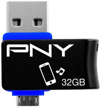 PNY Duo-Link On-The-Go 32GB unità flash USB USB Type-A / Micro-USB 2.0 Nero