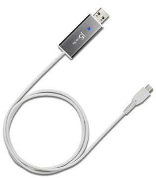 j5create Android Mirror cavo USB USB 2.0 1,2 m Micro-USB B USB A Alluminio, Bianco