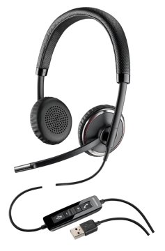 POLY Blackwire C520-M Auricolare Cablato A Padiglione Musica e Chiamate Nero