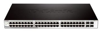 D-Link DGS-1210-52P switch di rete Gestito L2 Gigabit Ethernet (10/100/1000) Supporto Power over Ethernet (PoE) 1U Nero, Bianco