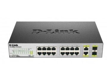 D-Link DES-1018P switch di rete Non gestito L2 Fast Ethernet (10/100) Supporto Power over Ethernet (PoE) Nero, Grigio