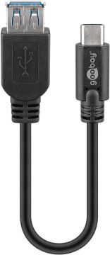 Goobay 67894 cavo USB USB 3.2 Gen 1 (3.1 Gen 1) 0,2 m USB C USB A Nero