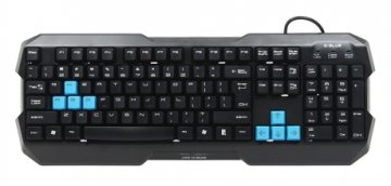 E-blue EKM075BK tastiera Gaming USB QWERTY Inglese Nero