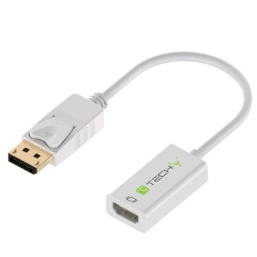 Techly Adattatore DisplayPort 1.2 Maschio / HDMI Femmina 15cm Bianco (IADAP DP-HDMIF2)