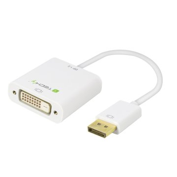 Techly Adattatore DisplayPort 1.2 Maschio / DVI Femmina 15cm Bianco (IADAP DP-DVIF2)