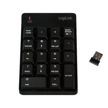 LogiLink ID0120 tastierino numerico Computer portatile RF Wireless Nero