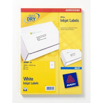 Avery J8168-25 etichetta per corrispondenza Bianco