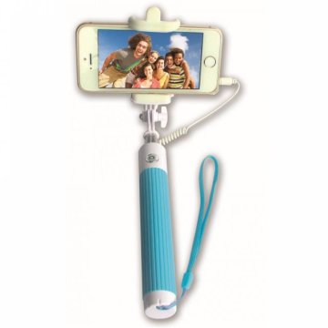 Techly Mini Monopiede Telescopico SelfieStick Smartphone Pieghevole con Cavo (I-TRIPOD-SELFIE-SM)