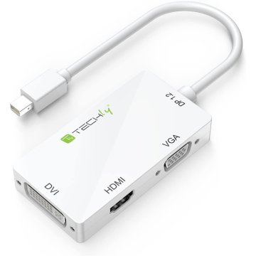 Techly Adattatore 3 in 1 Mini DisplayPort 1.2 (Thunderbolt) a HDMI/DVI/VGA (IADAP MDP-COMBOF12)